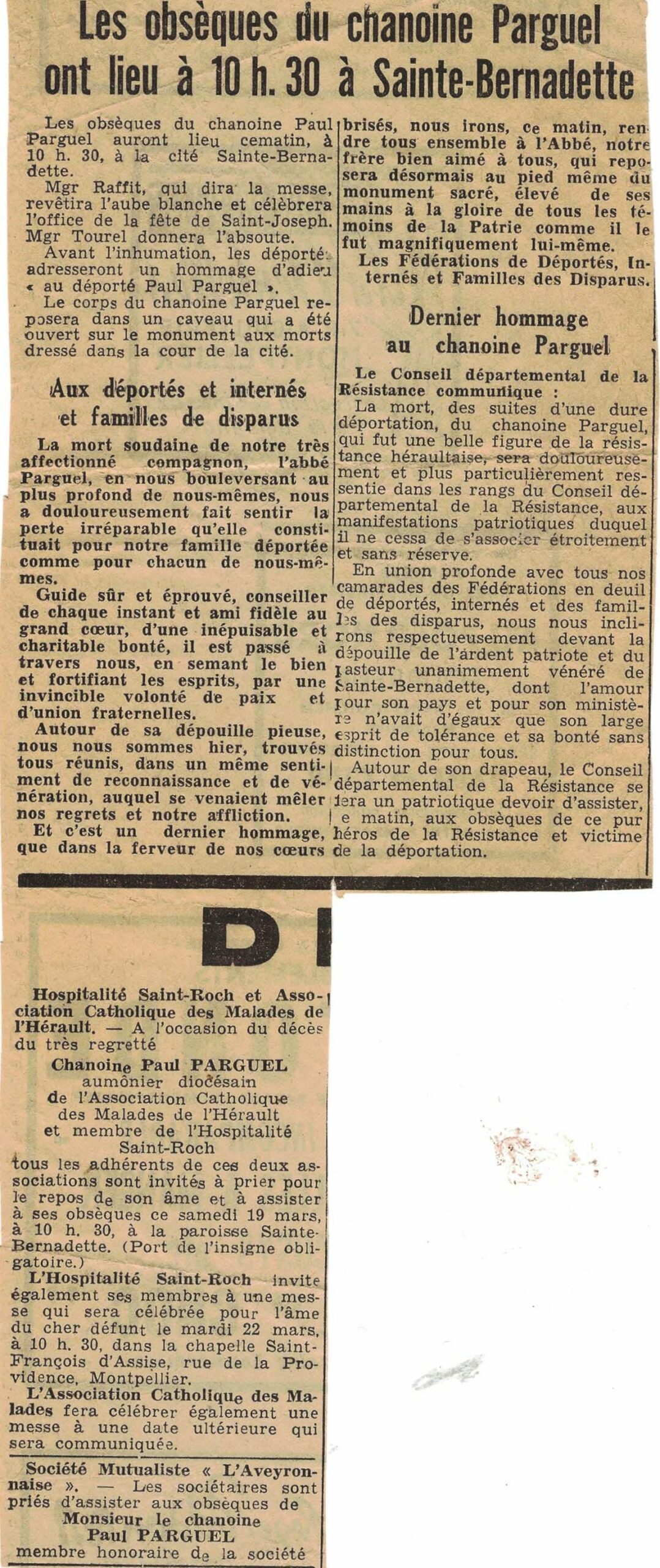 1960 presse déces P parguel 3