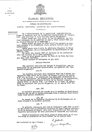 suite création nouvelle paroisse