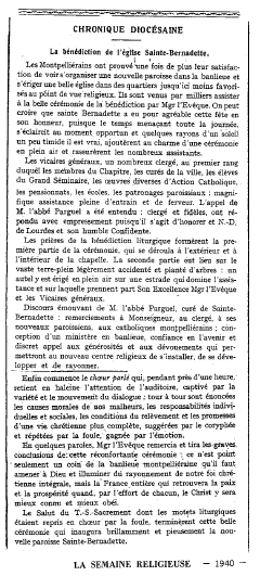 Bénediction sainte bernadette