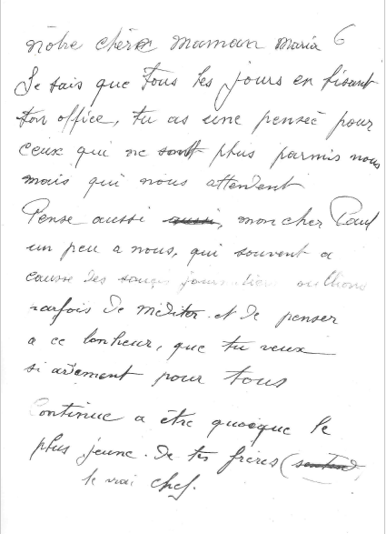 lettre frère de paul 6